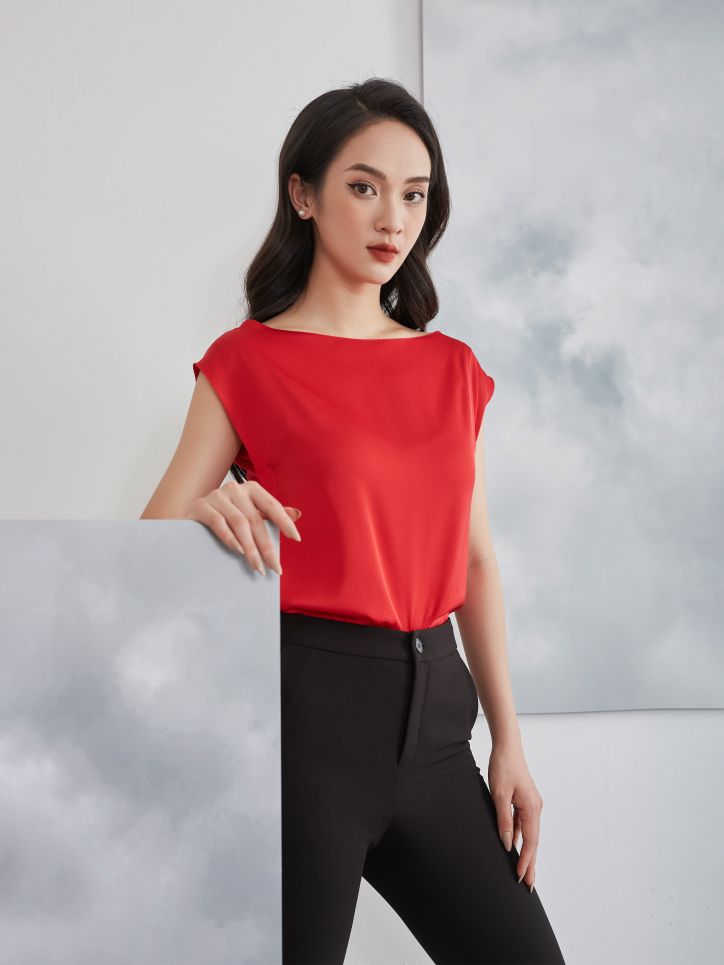 Áo sơ mi 1 lớp dáng vừa premium silk